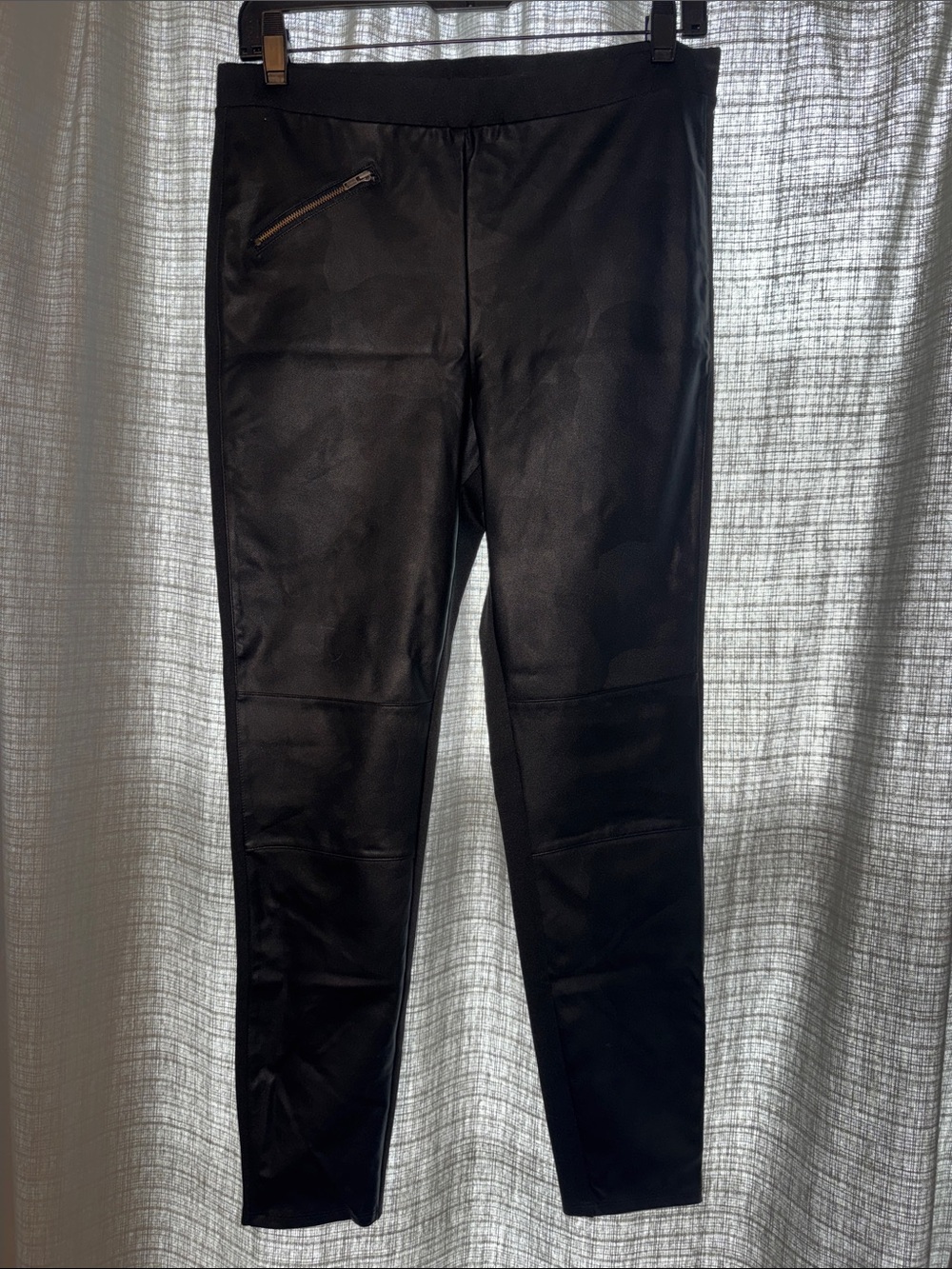 BCBGeneration Black Faux Leather Leggings with Elastic Waist